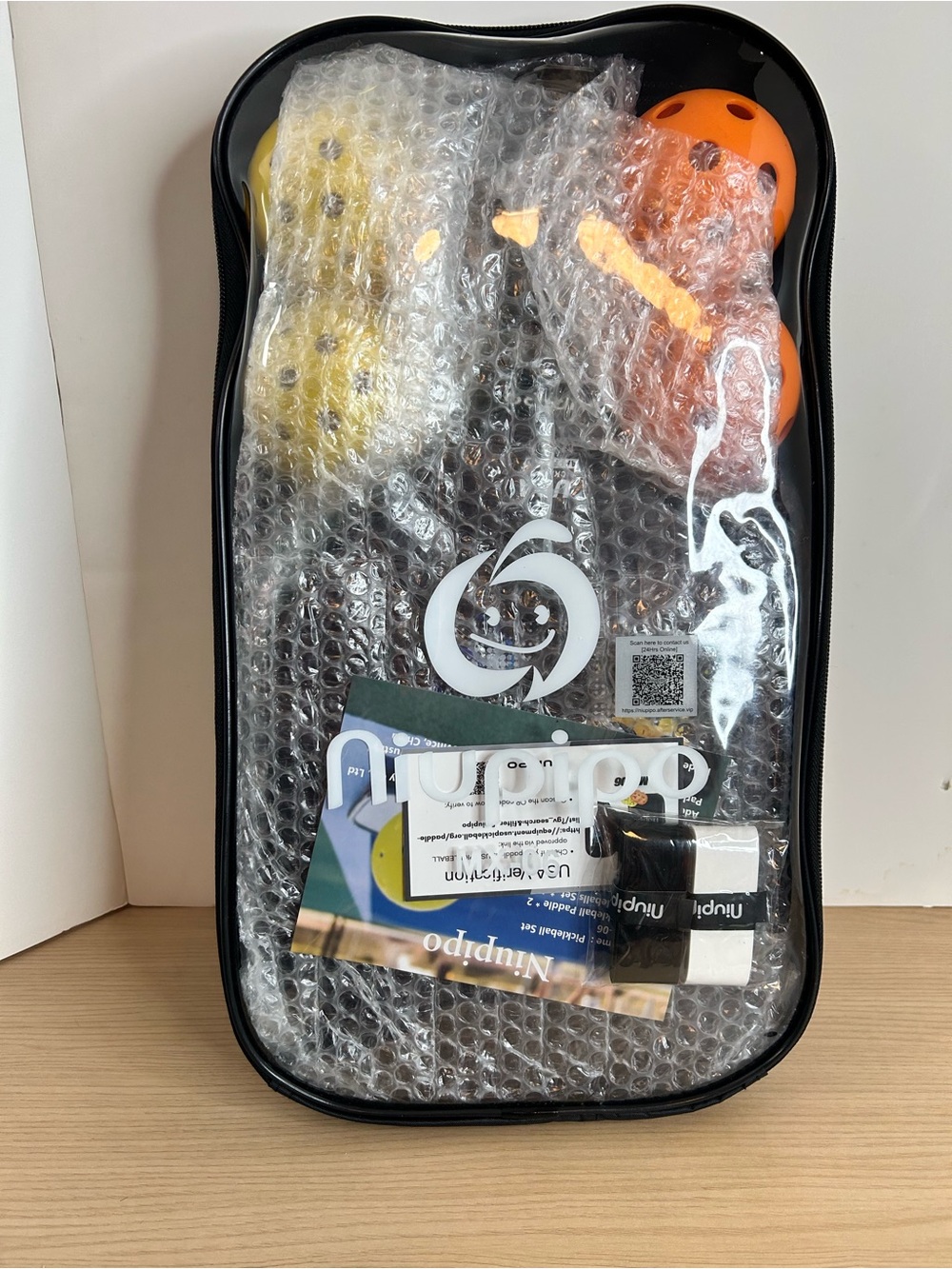 Pickleball Paddle Set with Yellow and Orange Balls